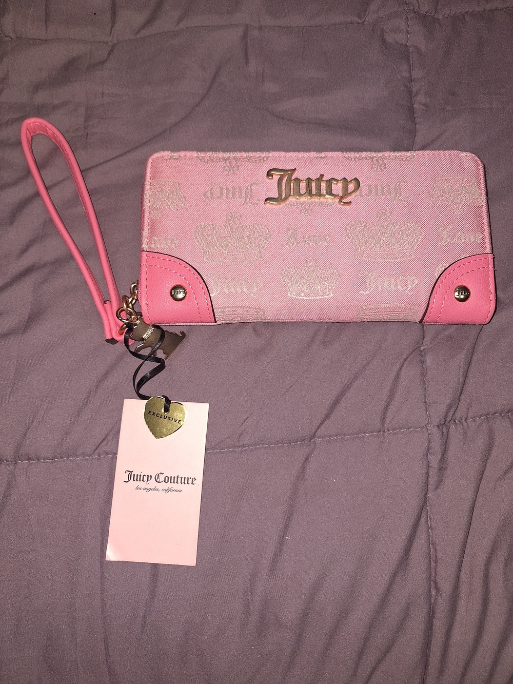 EXCLUSIVE Juicy Couture Pink Signature Wristlet Wallet